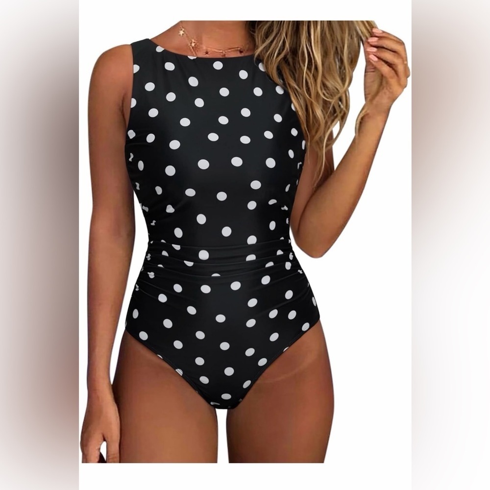 🆕 One Piece Ruched Swimsuit Tummy Control Backless Bathing Suit